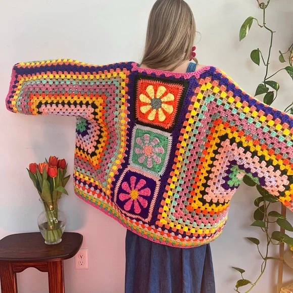 Groovy Flower Crochet Cardigan - Picture 5 of 6